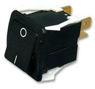 ROCKER SWITCH, DPST, BLACK, I/O