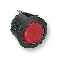 ROCKER SWITCH, DPST, RED ILLUM