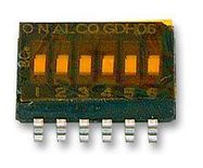 DIP SW, 6CKT, SPST, 0.025A/24VDC, SMD