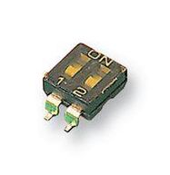 DIP SW, SPST, 0.025A/24VDC, 2 POS, SMD