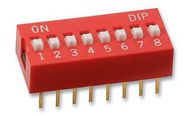 DIP SWITCH, 8POS, SPST-NO, SLIDE, TH