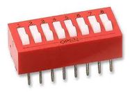 SWITCH, SPST, 8 POS, RAISED ROCKER