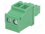 Pluggable terminal block; 3.5mm; ways: 2; angled; plug; female ADAM TECH