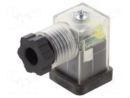 Connector: valve connector; plug; form C; 9.4mm; female; PIN: 3; 24V MURRELEKTRONIK