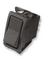 ROCKER SWITCH, DPST, BLACK