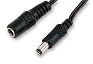 POWER CORD, 2.5MM DC SKT-PLUG, 1.5M, BLK