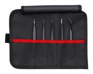 TWEEZER SET, STAINLESS STEEL BODY, 5PC