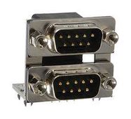 STACKED D-SUB CONN, DE, PLUG-PLUG, 9POS