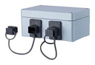 WALL OUTLET, 2 PORT, IP67, GREY