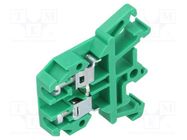 Splice terminal: rail; 0.5÷4mm2; ways: 1; terminals: 2; green; 690V 