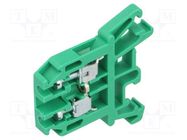 Splice terminal: rail; 0.5÷2.5mm2; ways: 1; terminals: 2; green 