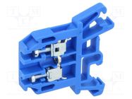 Splice terminal: rail; 0.5÷2.5mm2; ways: 1; terminals: 2; blue; 690V 