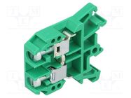 Splice terminal: rail; 0.5÷10mm2; ways: 1; terminals: 2; green; 690V 