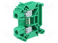 Splice terminal: rail; 0.5÷16mm2; ways: 1; terminals: 2; green; TS35 