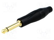 Connector: Jack 6,3mm; plug; male; mono; ways: 2; straight; black 