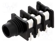 Connector: Jack 6,3mm; socket; female; ways: 3; angled 90°; THT NEUTRIK