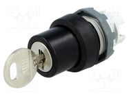 Switch: rotary with key; 22mm; Stabl.pos: 2; black; none; IP66 ABB