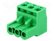 Pluggable terminal block; 5mm; ways: 3; straight; plug; female ADAM TECH