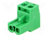 Pluggable terminal block; 5.08mm; ways: 2; straight; plug; female ADAM TECH