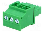 Pluggable terminal block; 3.5mm; ways: 3; angled; plug; female ADAM TECH