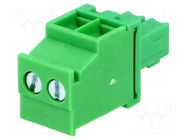 Pluggable terminal block; 3.81mm; ways: 2; angled; plug; female ADAM TECH