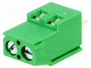 PCB terminal block; angled 90°; 5mm; ways: 2; on PCBs; 2.5mm2; 16A ADAM TECH