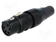 Connector: XLR; plug; female; PIN: 4; straight; for cable; soldering DELTRON