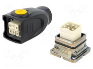 Connector: HDC; male + female; 16A; 230V,400V; Han-Yellock 10 HARTING