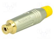 Plug; RCA; female; straight; soldering; grey; gold-plated; 3÷7mm AMPHENOL