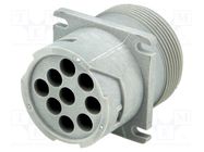 Connector: wire-wire; socket; male; AHD; for panel mounting; PIN: 9 AMPHENOL