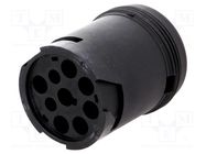 Connector: wire-wire; plug; male; AHD; for cable; PIN: 9; -55÷125°C AMPHENOL