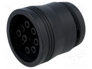 Connector: wire-wire; plug; female; AHD; for cable; PIN: 9 AMPHENOL