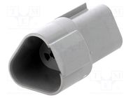 Connector: wire-wire; plug; male; AT; for cable; PIN: 3; grey; IP67 AMPHENOL