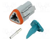 Connector: wire-wire; plug; female; AT; for cable; PIN: 3; crimped 