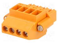 Pluggable terminal block; 3.5mm; ways: 4; angled 90°; plug; female WEIDMÜLLER