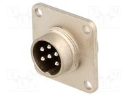 Connector: M16; socket; male; soldering; PIN: 6; 5A; 300V; IP65,IP67 AMPHENOL