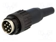 Connector: DIN; plug; male; PIN: 7; Layout: 360°; straight; for cable AMPHENOL