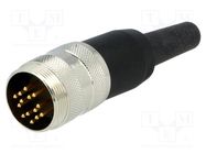 Connector: M16; plug; male; soldering; for cable; PIN: 14; 3A; 150V AMPHENOL