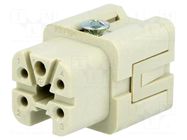 Connector: HDC; contact insert; female; CKS; PIN: 5; 10A; 400V; 4+PE ILME