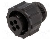 Connector: circular; plug; female; PIN: 4; w/o contacts; for cable TE Connectivity