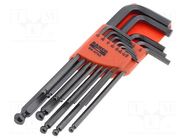 Wrenches set; inch,hex key; Chrom-vanadium steel BAHCO