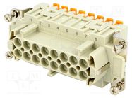 Connector: HDC; contact insert; female; CSH; PIN: 16; 16+PE; 16A ILME