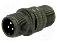 Connector: circular; plug; for cable; PIN: 3; male; soldering; MS/DS 