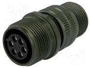 Connector: circular; plug; for cable; PIN: 6; female; soldering AMPHENOL