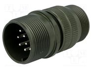 Connector: circular; plug; for cable; PIN: 10; male; soldering; 13A AMPHENOL