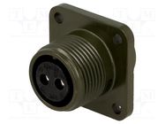 Connector: circular; socket; PIN: 2; female; soldering; MS/DS; 13A AMPHENOL