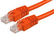 PATCH CORD, RJ45 PLUG, CAT6, 2M, ORANGE