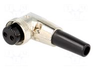 Connector: microphone; plug; female; PIN: 2; for cable; angled 90° CLIFF