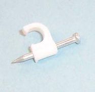 CABLE CLIP, ROUND, 8MM, WHT, PK100