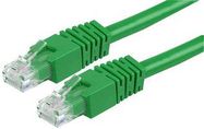 PATCH CORD, RJ45 PLUG, CAT6, 0.5M, GREEN